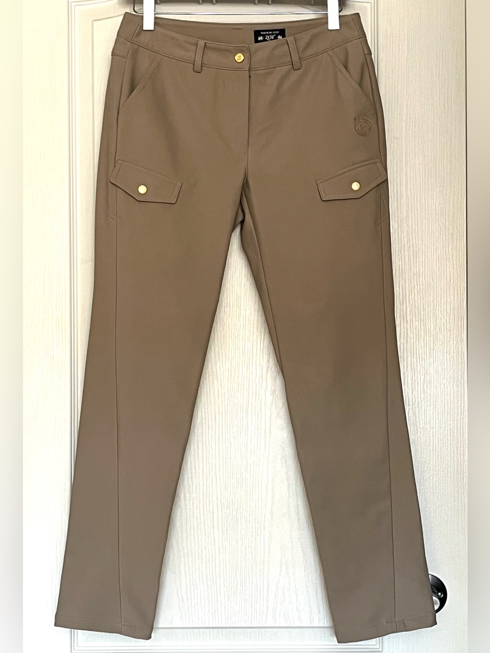 ZOY Japan High Rise Skinny Cargo Golf Pants Beige 6 Gorpcore Utility Equestrian